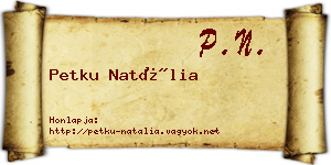 Petku Natália névjegykártya